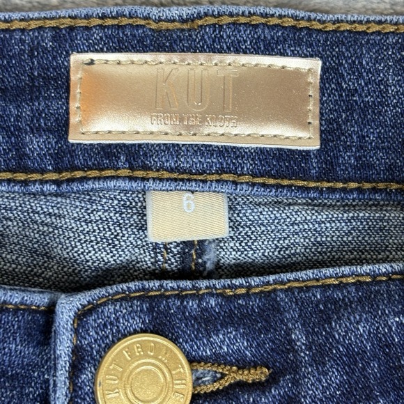Kut From The Kloth Amy Crop Jeans Womens 6 Straight Leg Stretch Denim Roll Cuff - Picture 3 of 16